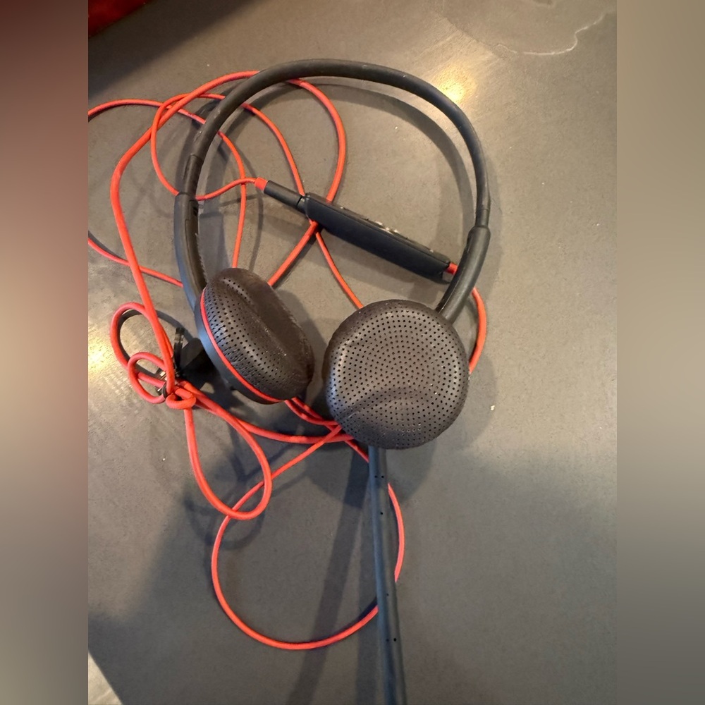 Plantronics Black and Red Wired Headphones